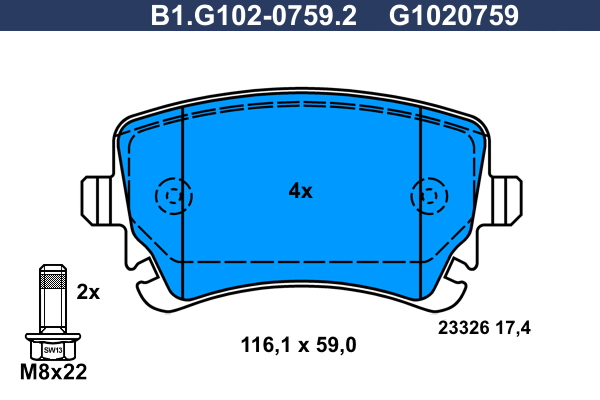 Remblokset Galfer B1.G102-0759.2