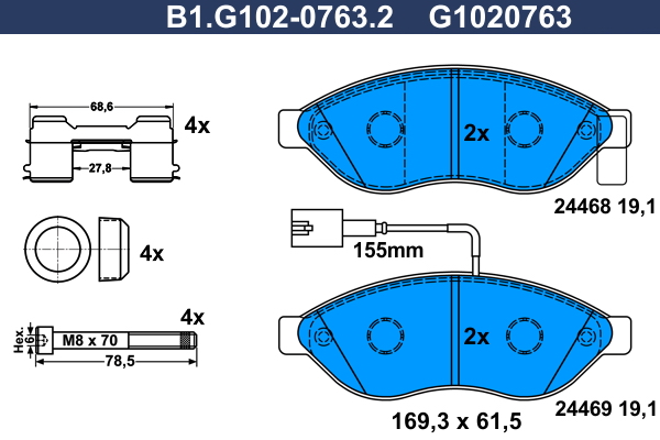 Remblokset Galfer B1.G102-0763.2