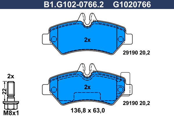 Remblokset Galfer B1.G102-0766.2