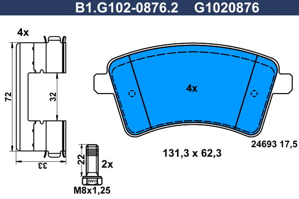 Remblokset Galfer B1.G102-0876.2