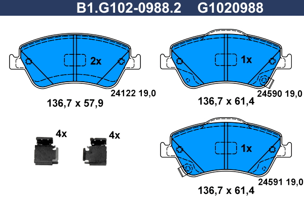 Remblokset Galfer B1.G102-0988.2