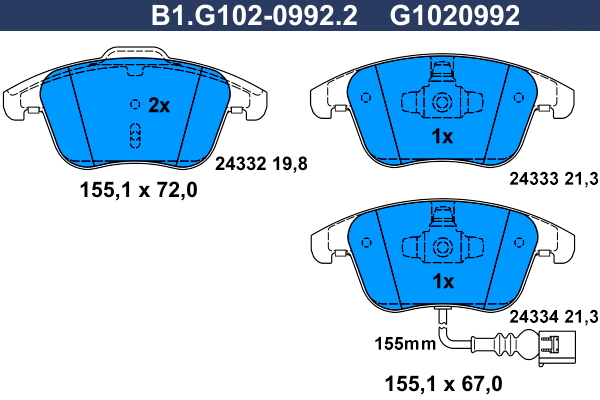 Remblokset Galfer B1.G102-0992.2