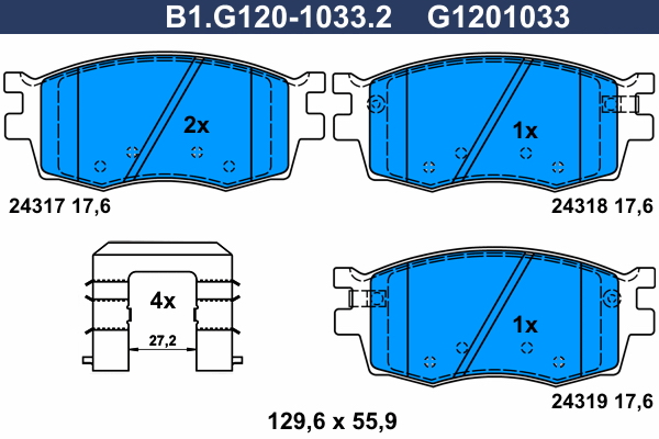 Remblokset Galfer B1.G120-1033.2