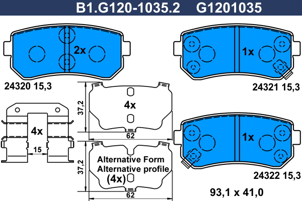 Remblokset Galfer B1.G120-1035.2