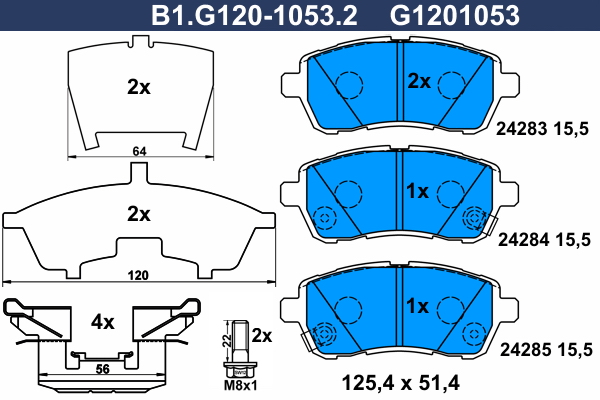 Remblokset Galfer B1.G120-1053.2