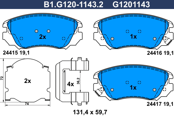 Remblokset Galfer B1.G120-1143.2