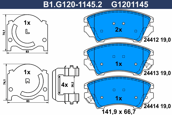 Remblokset Galfer B1.G120-1145.2