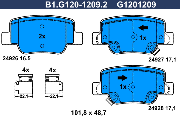 Remblokset Galfer B1.G120-1209.2