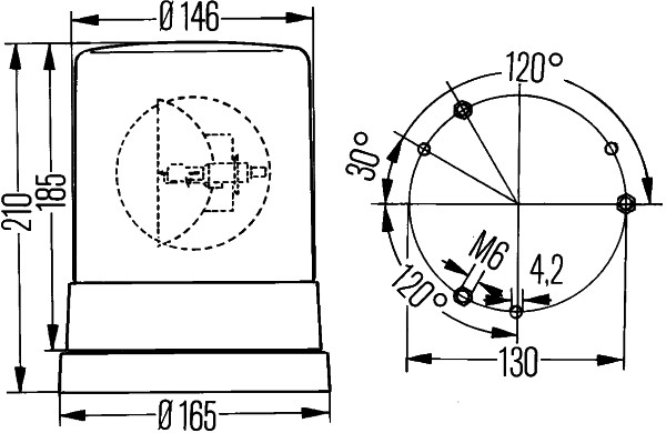Hella Zwaailicht  2RL 004 958-101