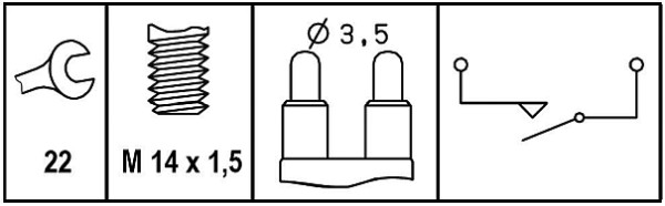 Hella Achteruitrijlichtschakelaar 6ZF 008 621-341