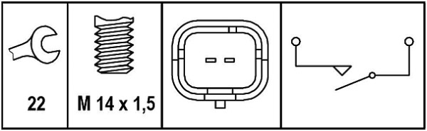 Hella Achteruitrijlichtschakelaar 6ZF 008 621-331