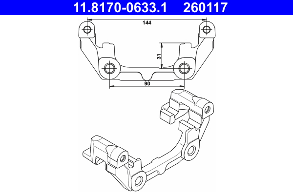 Remklauwhouderset ATE 11.8170-0633.1