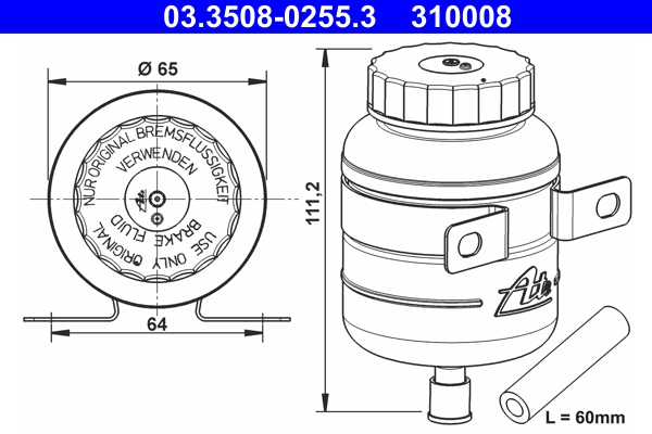 Remvloeistofreservoir ATE 03.3508-0255.3