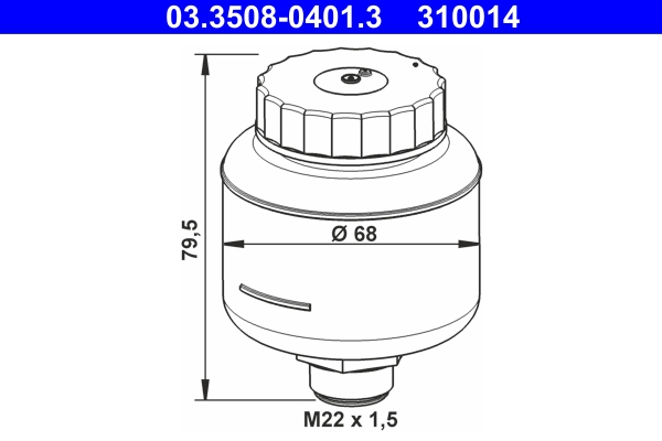 Remvloeistofreservoir ATE 03.3508-0401.3