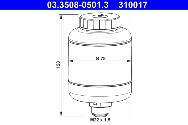 Remvloeistofreservoir ATE 03.3508-0501.3