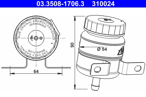 Remvloeistofreservoir ATE 03.3508-1706.3