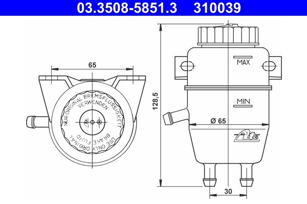 Remvloeistofreservoir ATE 03.3508-5851.3