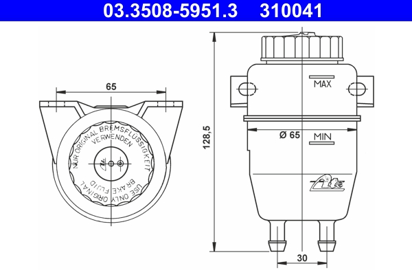 Remvloeistofreservoir ATE 03.3508-5951.3