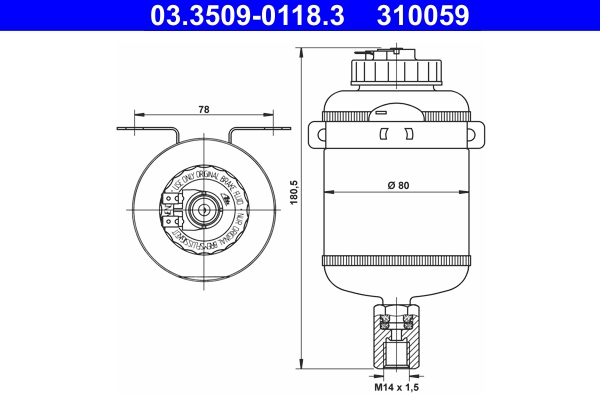 Remvloeistofreservoir ATE 03.3509-0118.3