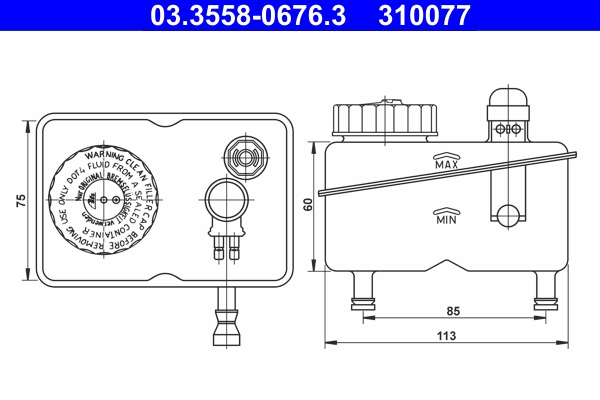 Remvloeistofreservoir ATE 03.3558-0676.3