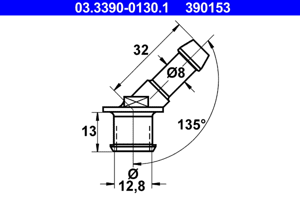 Aansluiting, slangleiding ATE 03.3390-0130.1