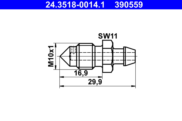 Ontluchtingsschroef / -nippel ATE 24.3518-0014.1