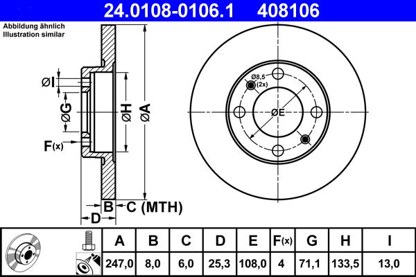 Remschijven ATE 24.0108-0106.1