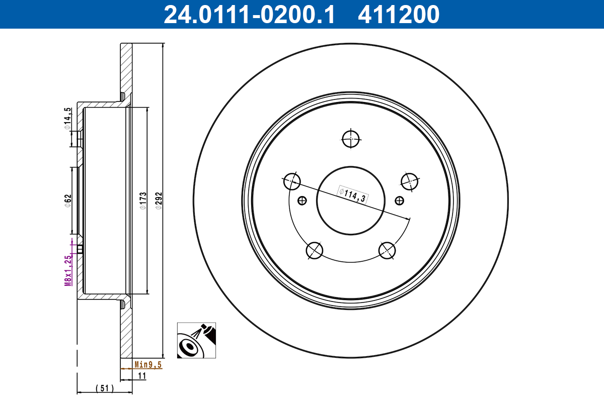 Remschijf ATE 24.0111-0200.1