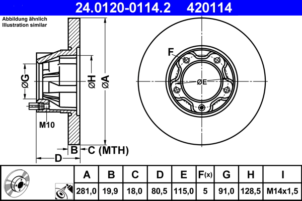 Remschijven ATE 24.0120-0114.2