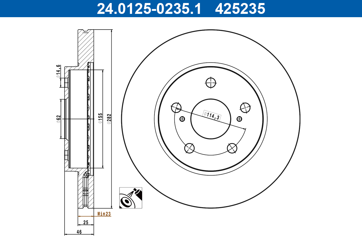 Remschijf ATE 24.0125-0235.1