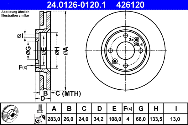 Remschijven ATE 24.0126-0120.1