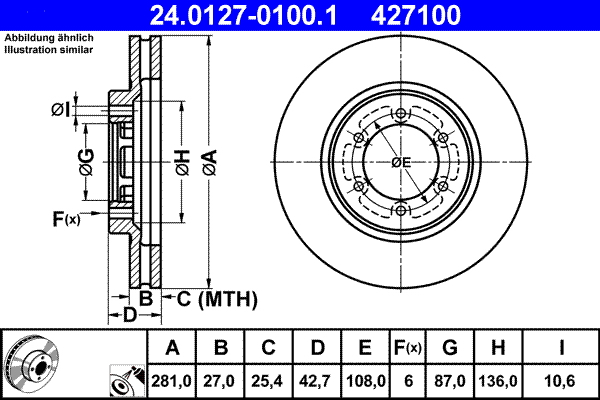 Remschijven ATE 24.0127-0100.1