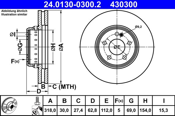 Remschijf ATE 24.0130-0300.2