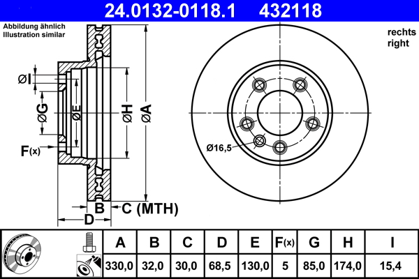 Remschijven ATE 24.0132-0118.1