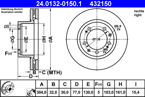 Remschijven ATE 24.0132-0150.1