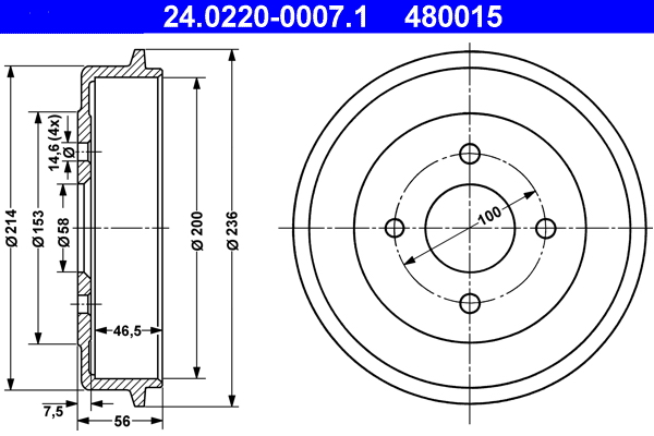 Remtrommel ATE 24.0220-0007.1