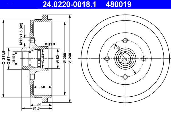 Remtrommel ATE 24.0220-0018.1