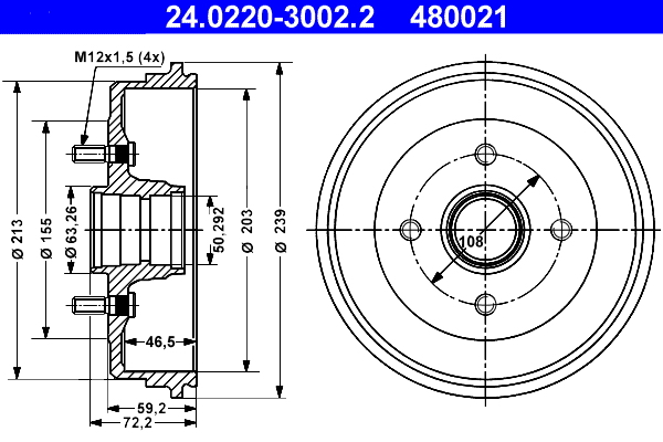 Remtrommel ATE 24.0220-3002.2