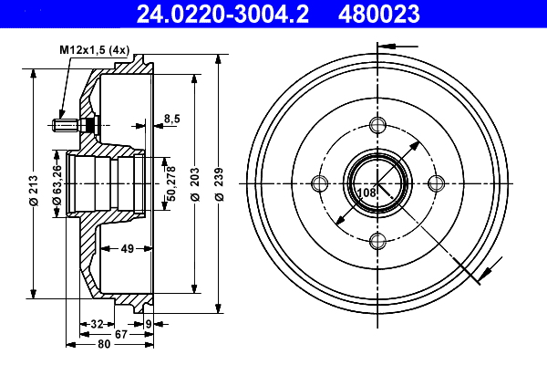 Remtrommel ATE 24.0220-3004.2