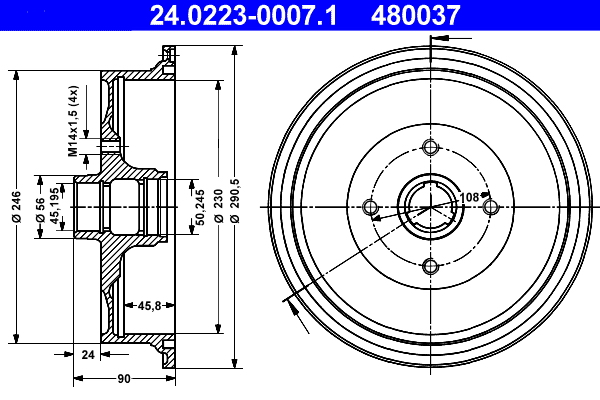 Remtrommel ATE 24.0223-0007.1