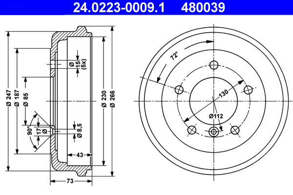 Remtrommel ATE 24.0223-0009.1