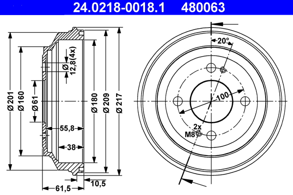 Remtrommel ATE 24.0218-0018.1