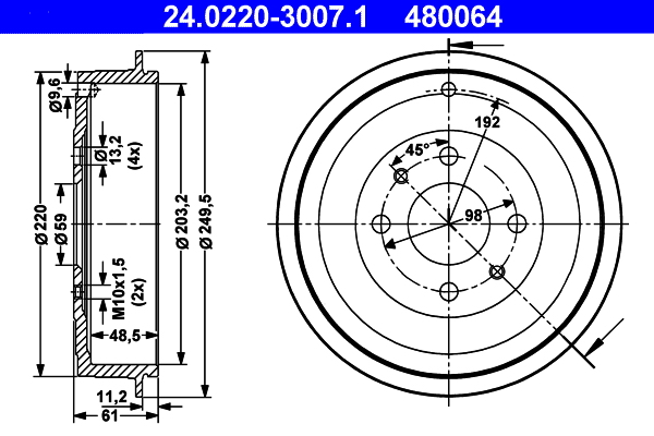 Remtrommel ATE 24.0220-3007.1