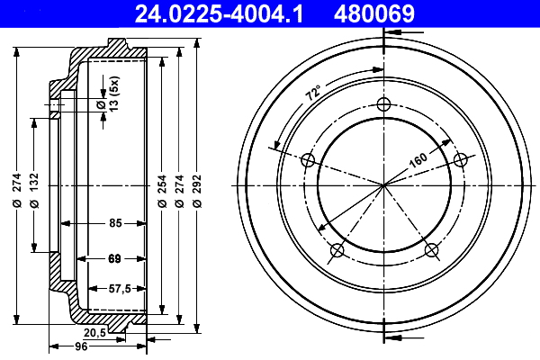 Remtrommel ATE 24.0225-4004.1