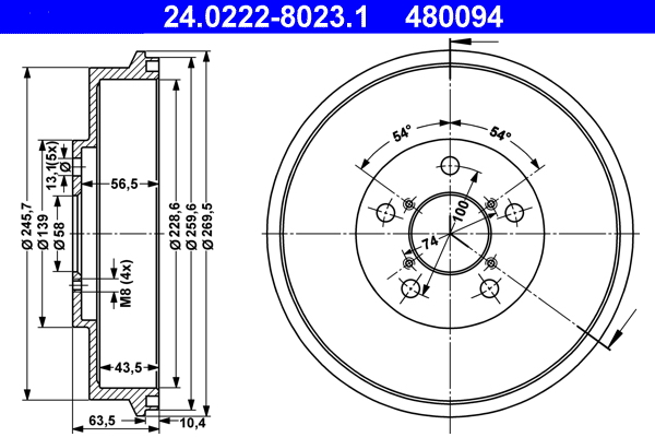 Remtrommel ATE 24.0222-8023.1