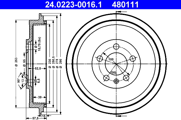 Remtrommel ATE 24.0223-0016.1