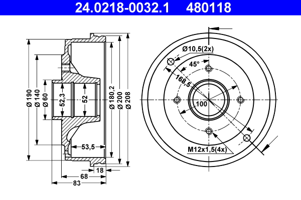 Remtrommel ATE 24.0218-0032.1