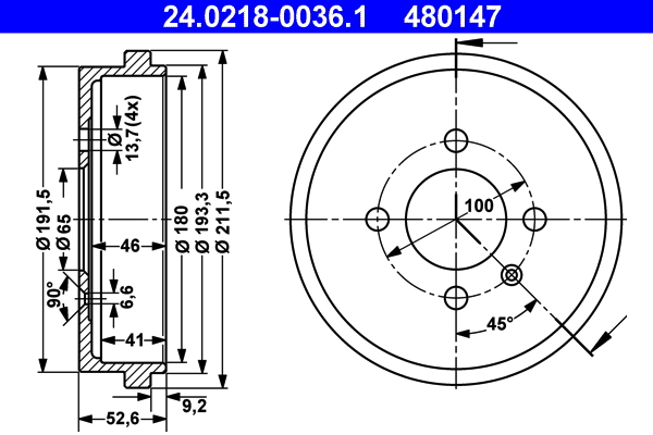 Remtrommel ATE 24.0218-0036.1