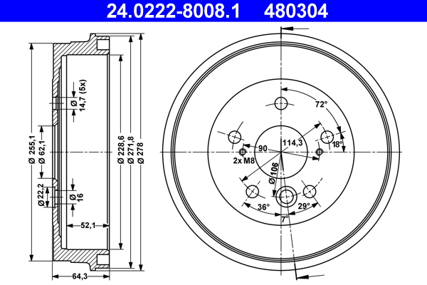 Remtrommel ATE 24.0222-8008.1