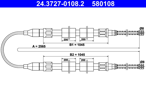 Handremkabel ATE 24.3727-0108.2